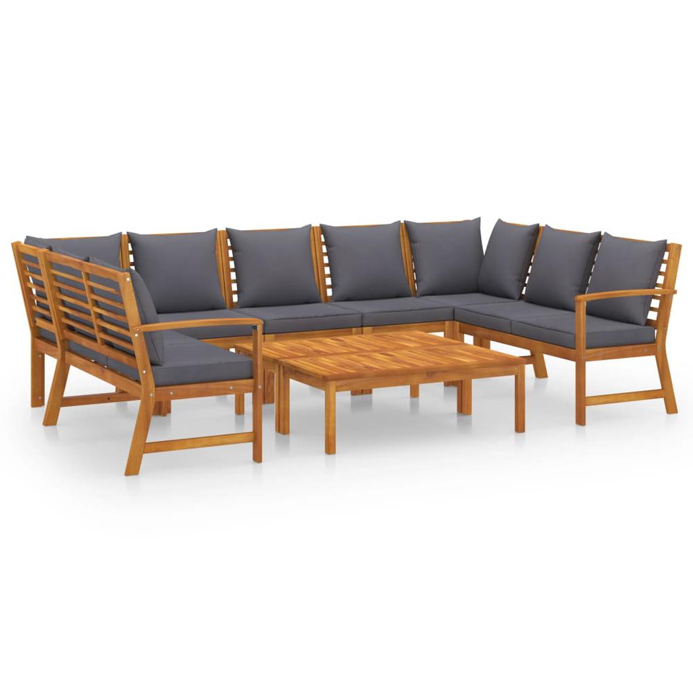 vidaXL 9 Piece Garden Lounge Set with Cushion Solid Acacia Wood 7782