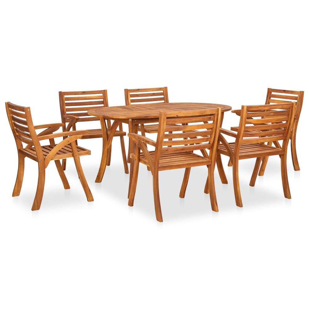 vidaXL 7 Piece Garden Dining Set Solid Acacia Wood 7916