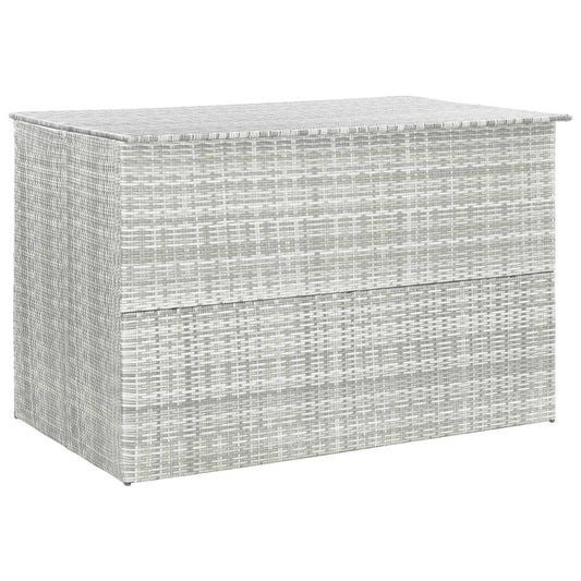 vidaXL Garden Storage Box Light Gray 59.1"x39.4"x39.4" Poly Rattan, 315512