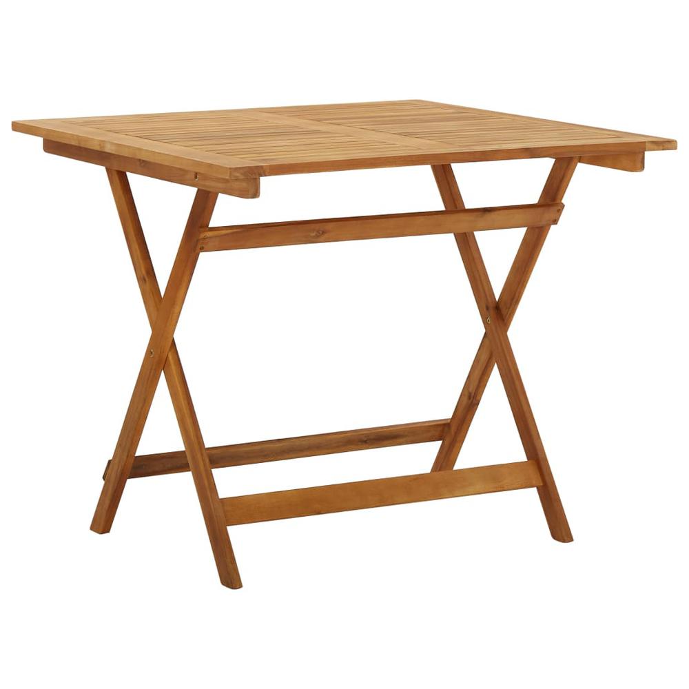 vidaXL Folding Garden Table 35.4"x35.4"x29.5" Solid Acacia Wood, 313599