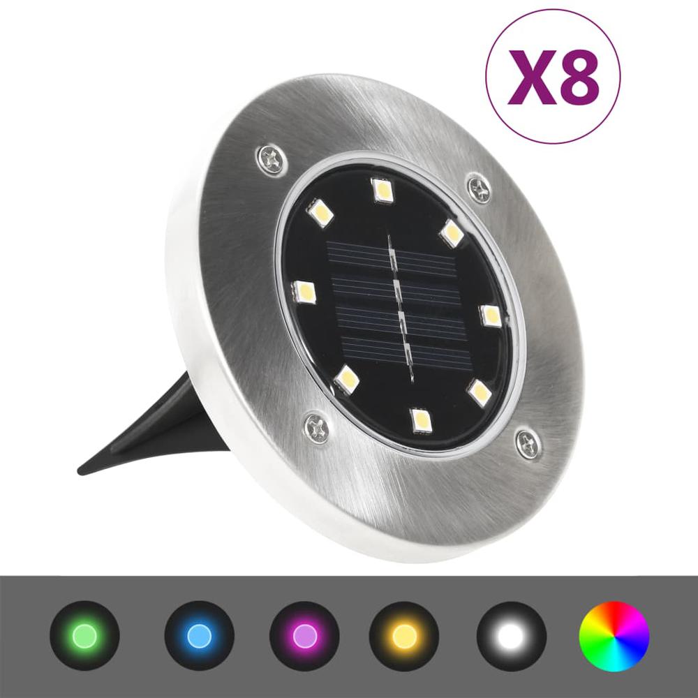 vidaXL Solar Ground Lights 8 pcs LED Lights RGB Color 5695