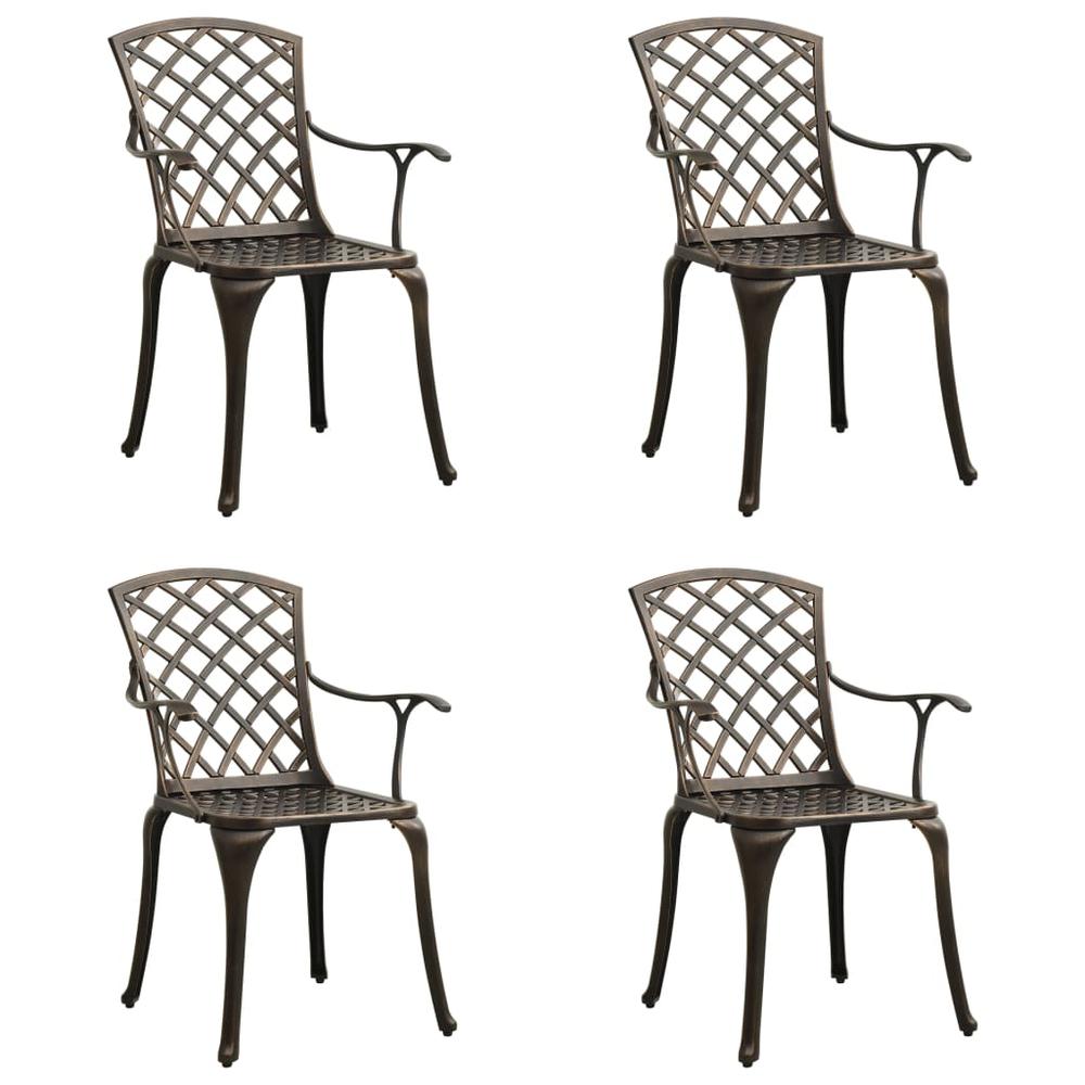 vidaXL Garden Chairs 4 pcs Cast Aluminum Bronze 5571