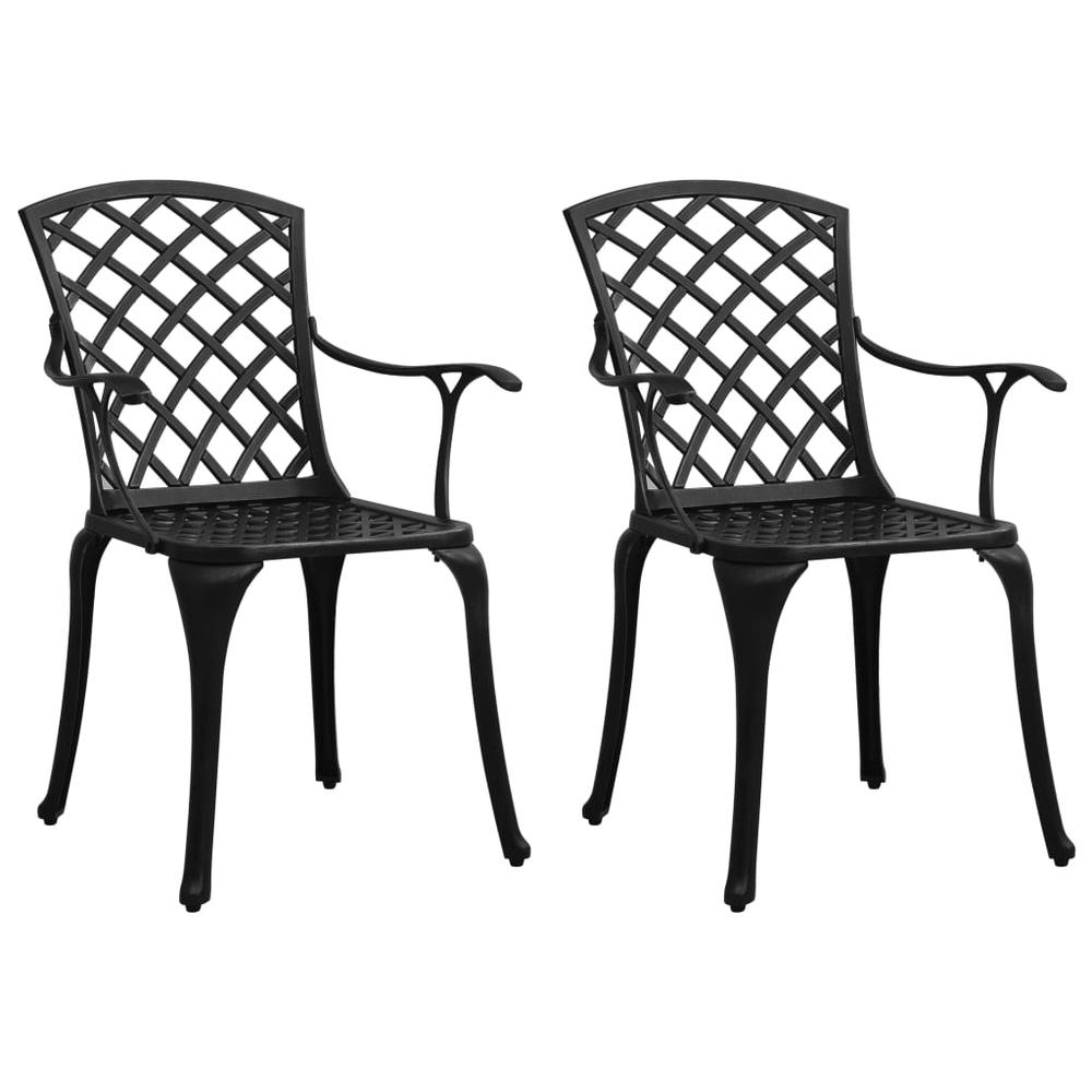 vidaXL Garden Chairs 2 pcs Cast Aluminum Black 5572