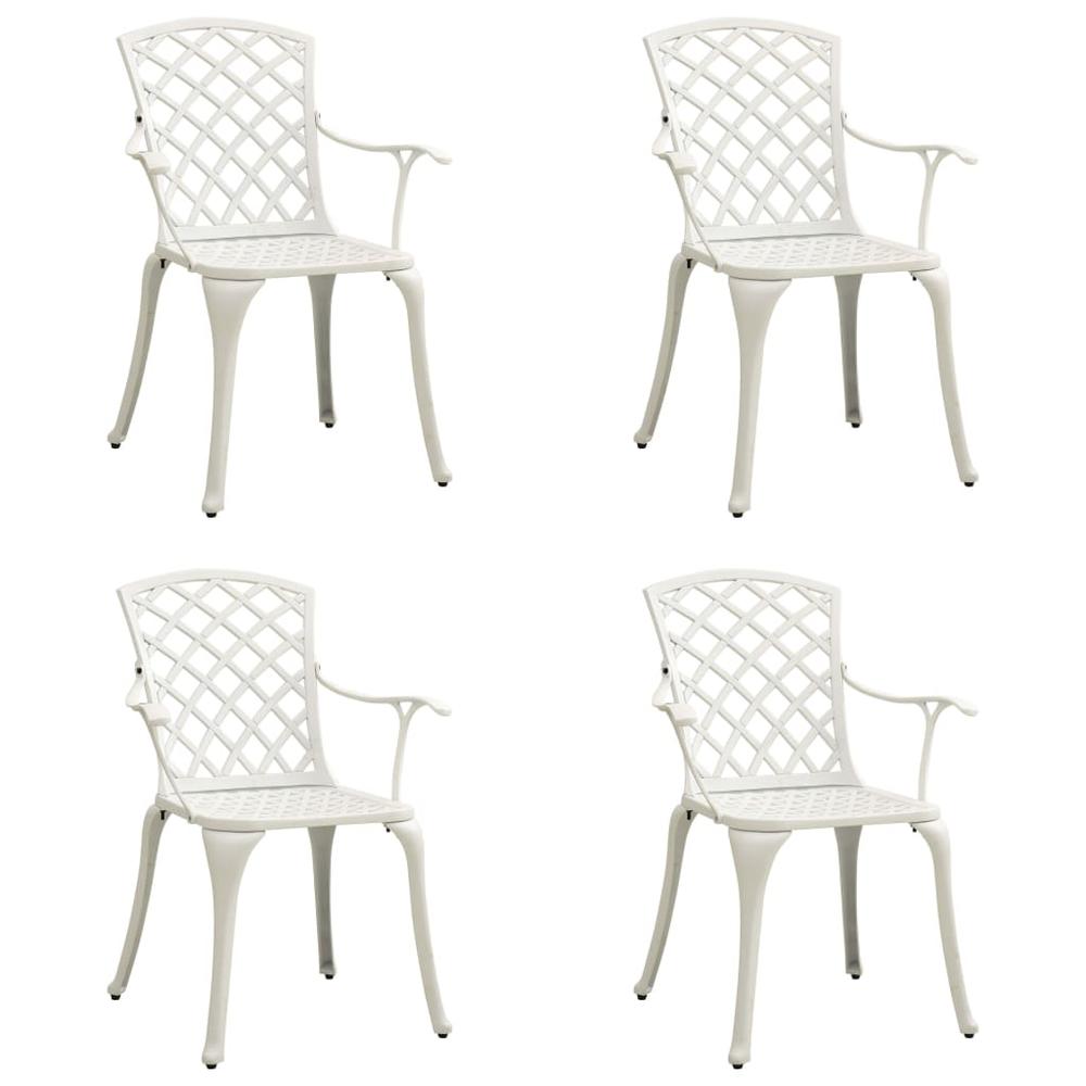 vidaXL Garden Chairs 4 pcs Cast Aluminum White 5575