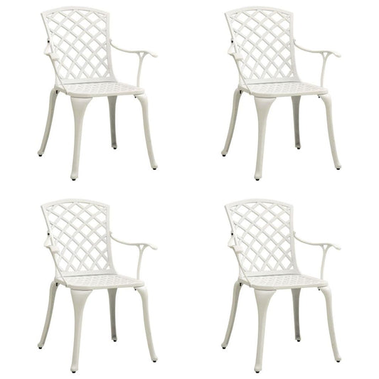 vidaXL Garden Chairs 4 pcs Cast Aluminum White 5575