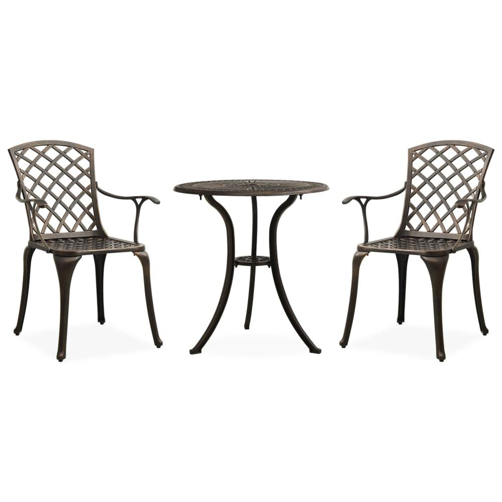 vidaXL 3 Piece Bistro Set Cast Aluminum Bronze 5591