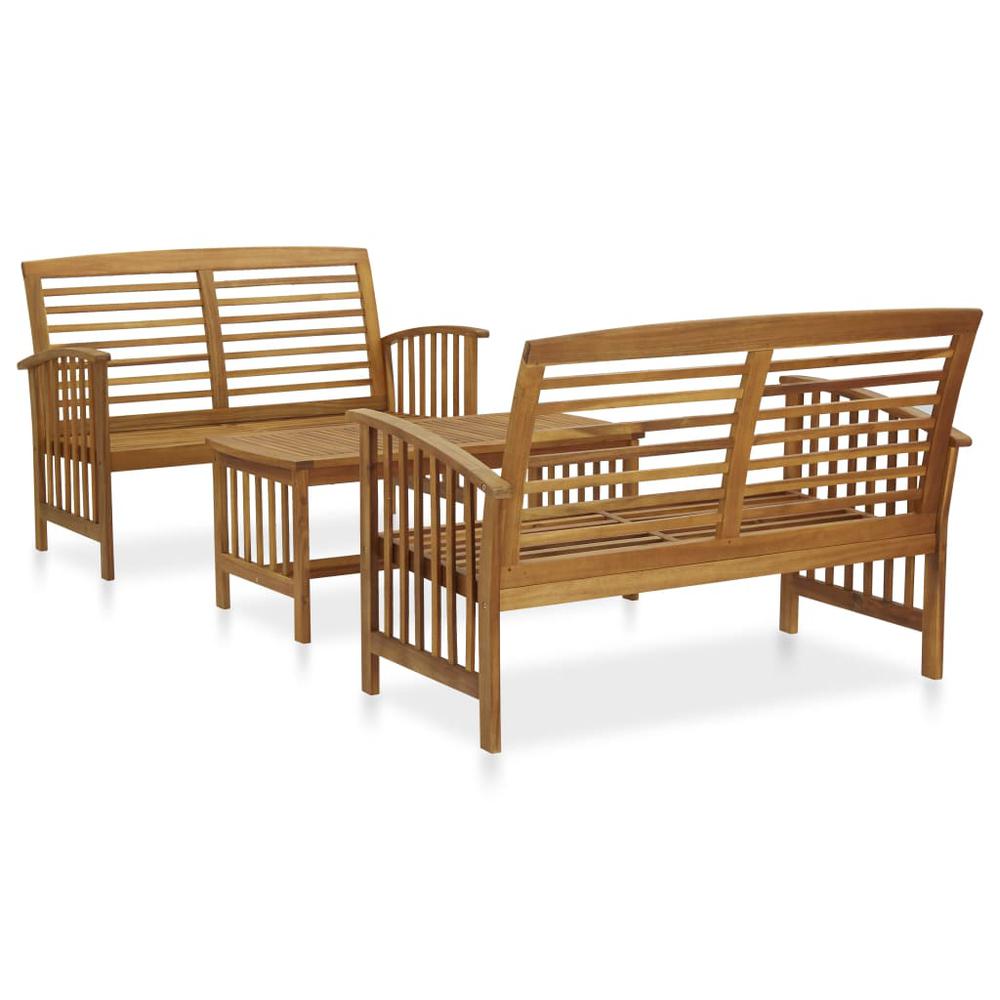 vidaXL 3 Piece Garden Lounge Set Solid Acacia Wood, 3057972