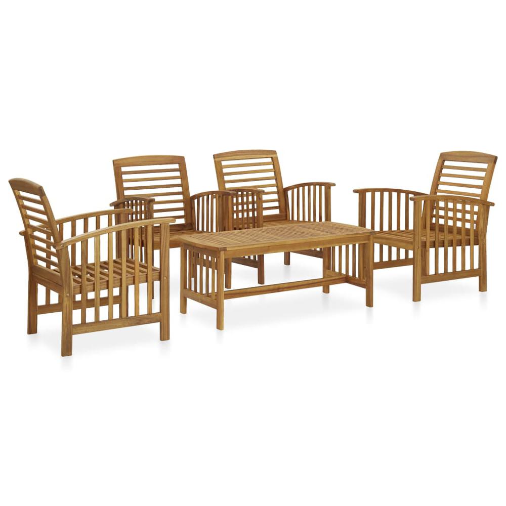 vidaXL 5 Piece Garden Lounge Set Solid Acacia Wood, 3057974