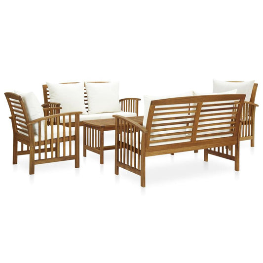 vidaXL 5 Piece Garden Lounge Set with Cushions Solid Acacia Wood, 3057977