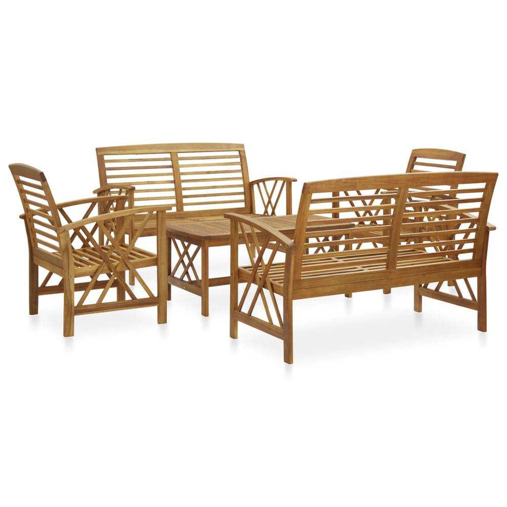 vidaXL 5 Piece Garden Lounge Set Solid Acacia Wood, 3057985