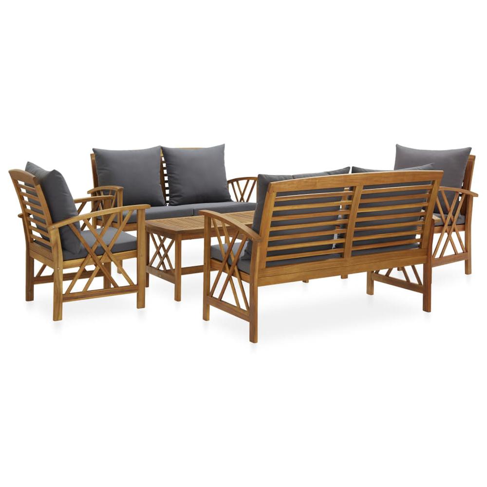 vidaXL 5 Piece Garden Lounge Set with Cushions Solid Acacia Wood, 3057993