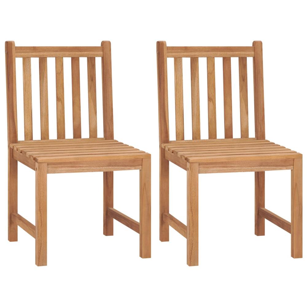 vidaXL Garden Chairs 2 pcs Solid Teak Wood 5611