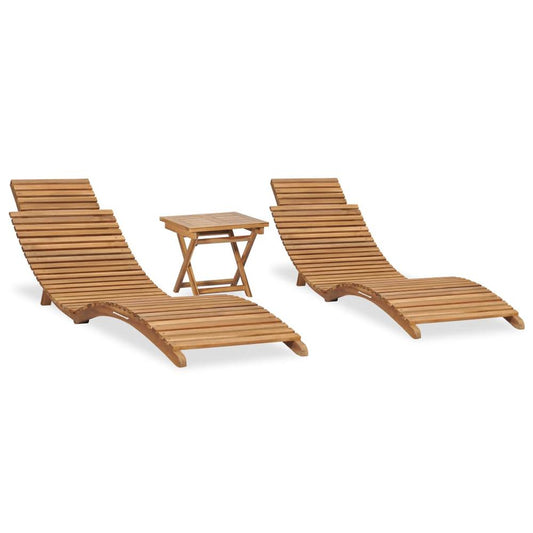 vidaXL 3 Piece Folding Garden Lounge Set Solid Teak Wood, 3059960