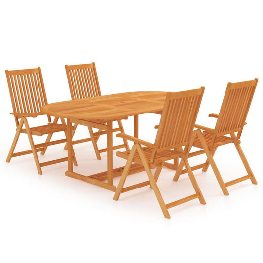 vidaXL 5 Piece Garden Dining Set Solid Teak Wood 9527