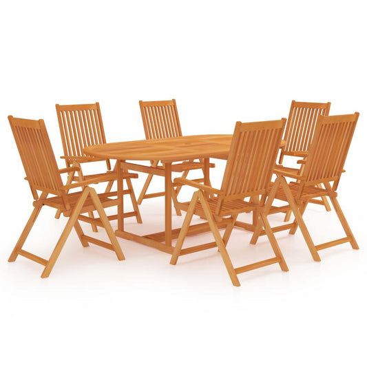 vidaXL 7 Piece Garden Dining Set Solid Teak Wood 9528