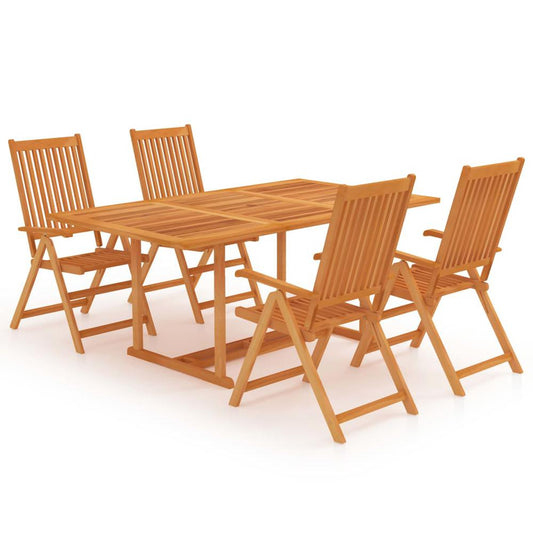 vidaXL 5 Piece Garden Dining Set Solid Teak Wood 9539