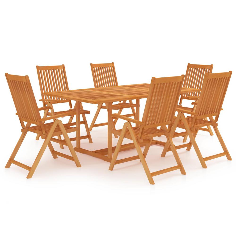 vidaXL 7 Piece Garden Dining Set Solid Teak Wood 9540