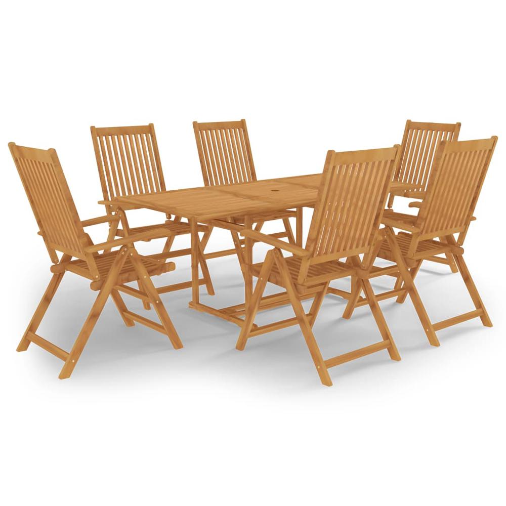 vidaXL 7 Piece Garden Dining Set Solid Teak Wood 9565