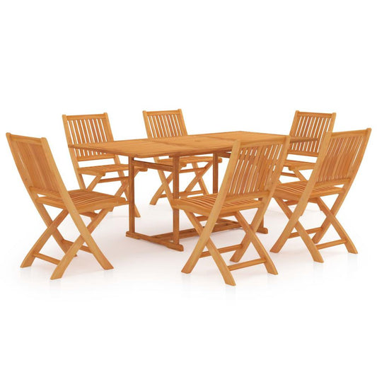 vidaXL 7 Piece Garden Dining Set Solid Teak Wood 9577