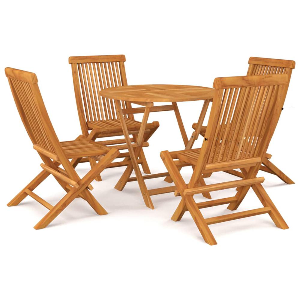 vidaXL 5 Piece Garden Dining Set Solid Teak Wood 9579