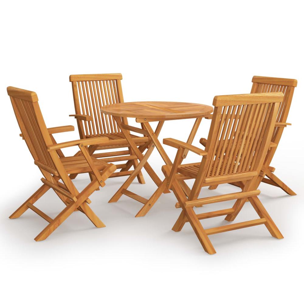 vidaXL 5 Piece Garden Dining Set Solid Teak Wood 9580