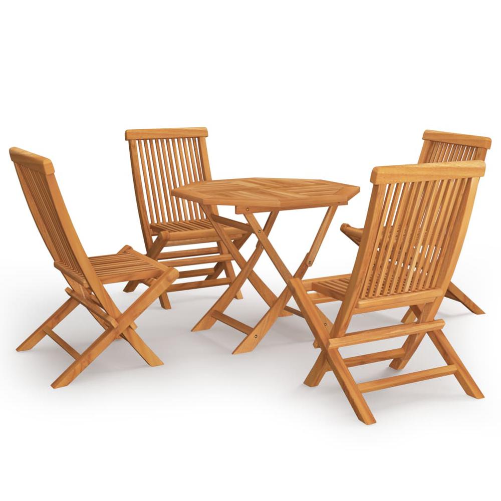 vidaXL 5 Piece Garden Dining Set Solid Teak Wood, 3059581