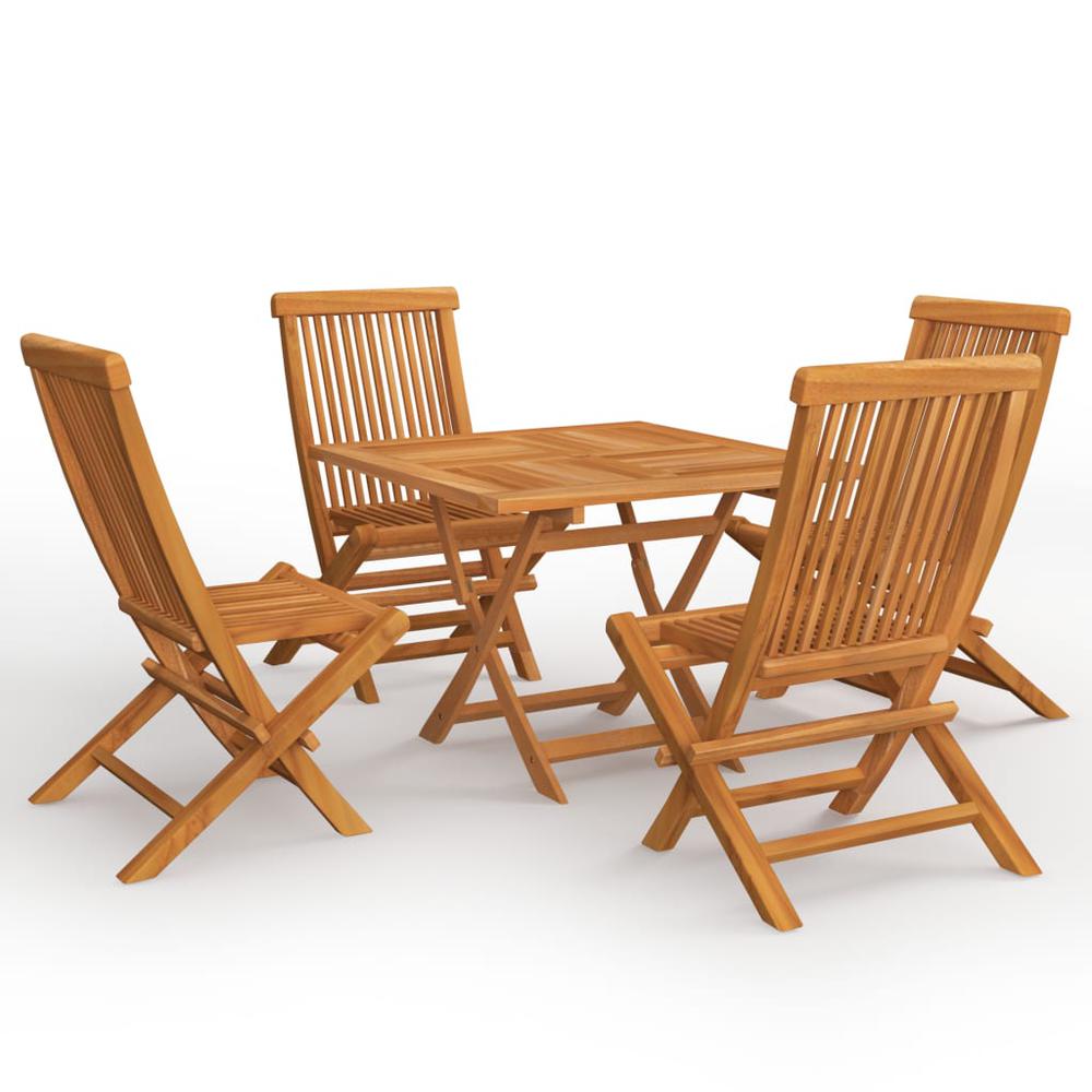 vidaXL 5 Piece Garden Dining Set Solid Teak Wood, 3059583