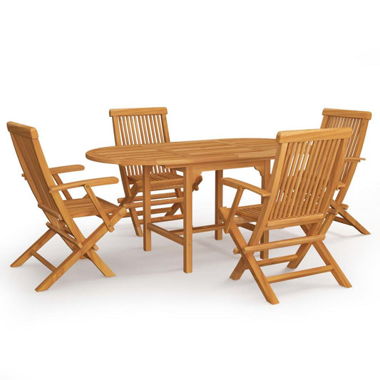 vidaXL 5 Piece Garden Dining Set Solid Teak Wood 9587