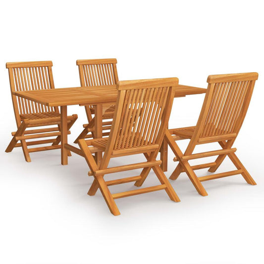 vidaXL 5 Piece Garden Dining Set Solid Teak Wood 9593