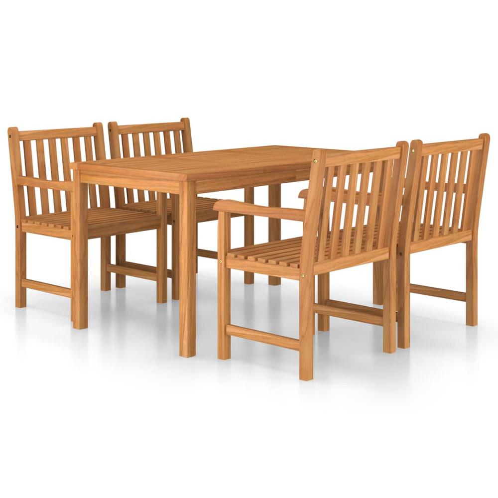 vidaXL 5 Piece Garden Dining Set Solid Teak Wood 9931