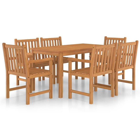 vidaXL 7 Piece Garden Dining Set Solid Teak Wood 9932