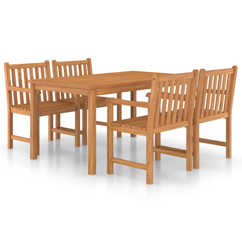 vidaXL 5 Piece Garden Dining Set Solid Teak Wood 9935