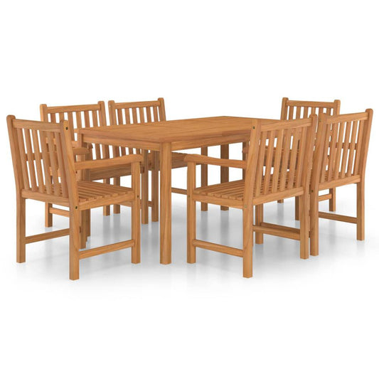 vidaXL 7 Piece Garden Dining Set Solid Teak Wood 9936