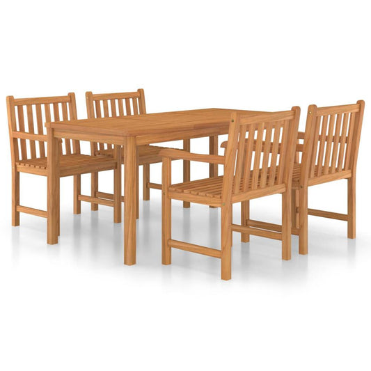 vidaXL 5 Piece Garden Dining Set Solid Teak Wood 9939