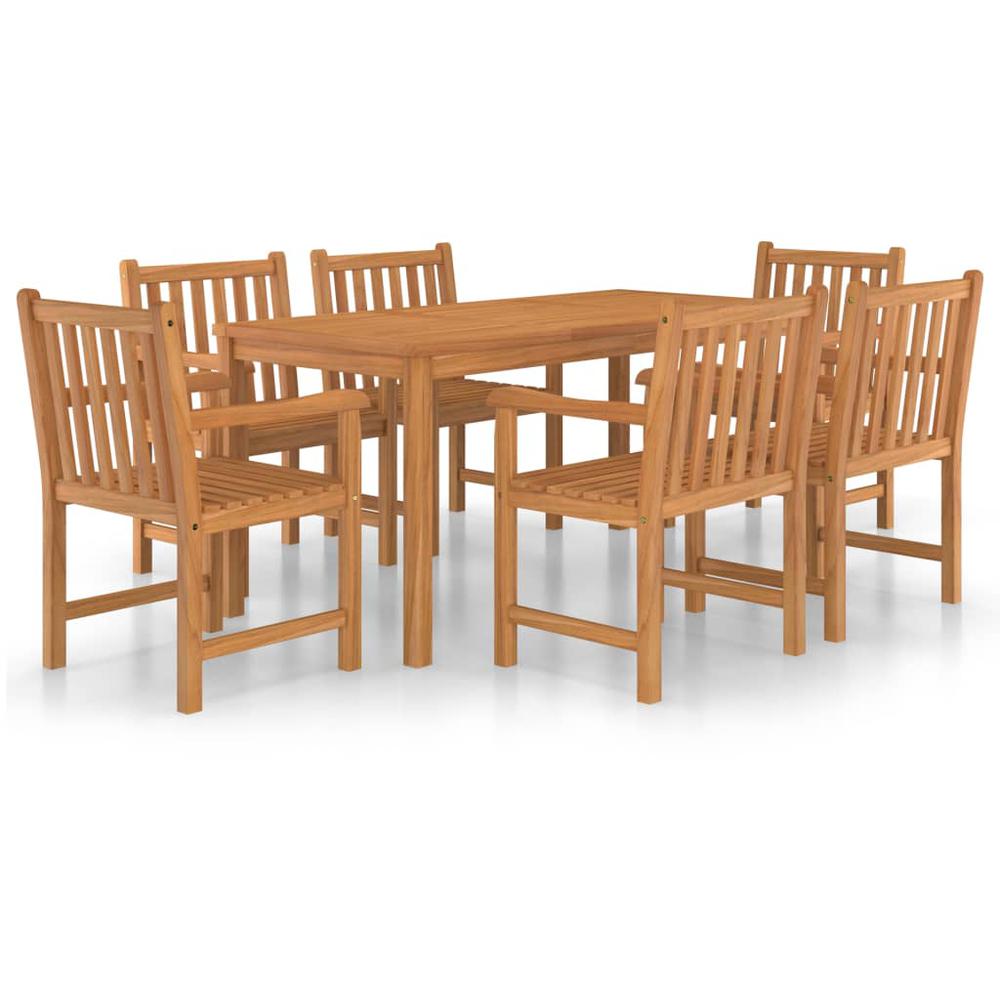 vidaXL 7 Piece Garden Dining Set Solid Teak Wood 9940