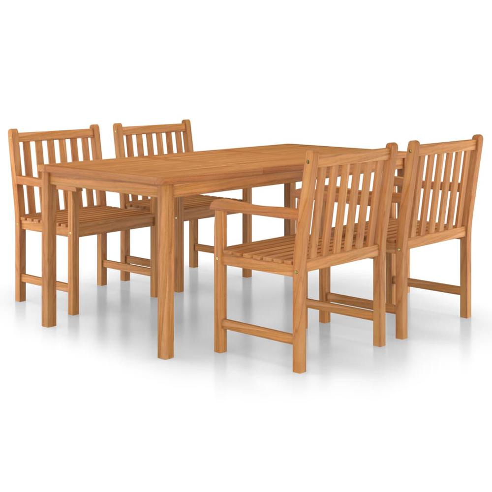 vidaXL 5 Piece Garden Dining Set Solid Teak Wood 9943