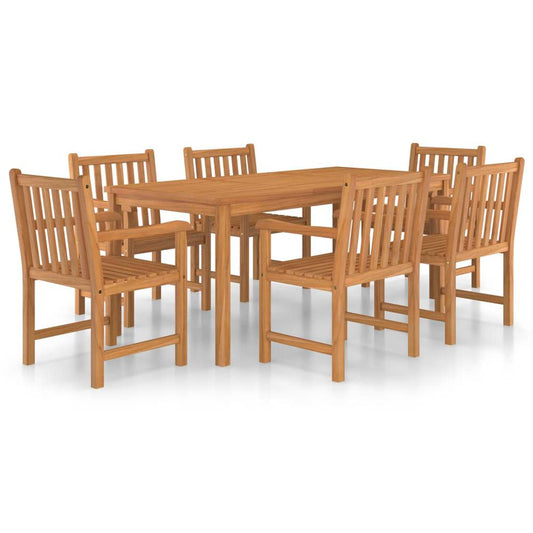 vidaXL 7 Piece Garden Dining Set Solid Teak Wood 9944