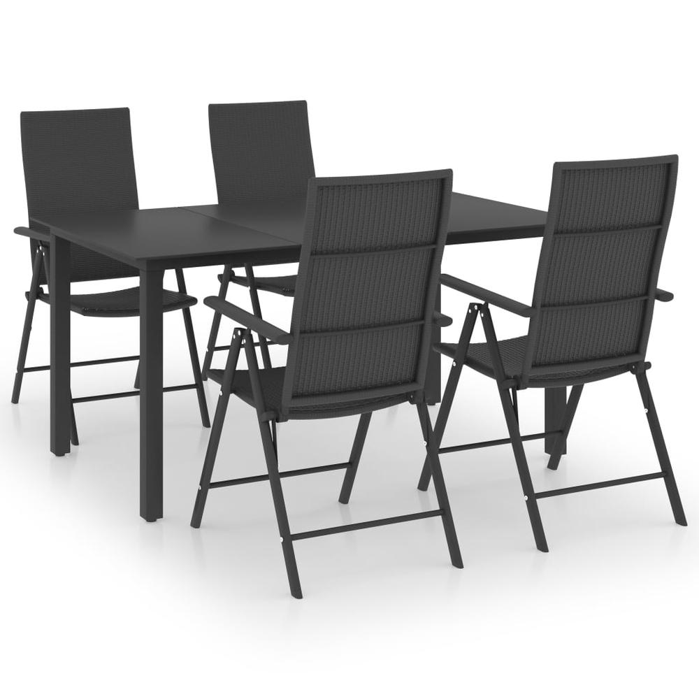 vidaXL 5 Piece Garden Dining Set Black 0048