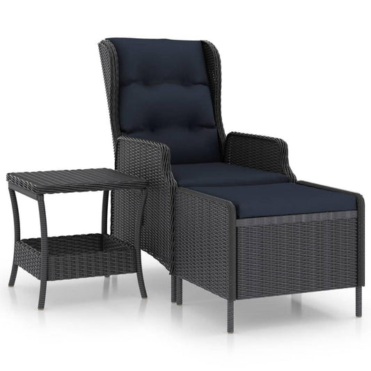 vidaXL 2 Piece Garden Lounge Set with Cushions Poly Rattan Dark Gray 0151