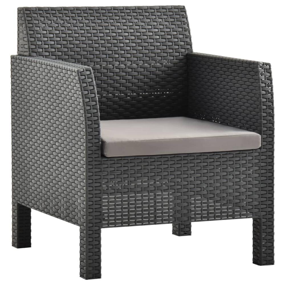 vidaXL Garden Chair with Cushion PP Anthracite 5639