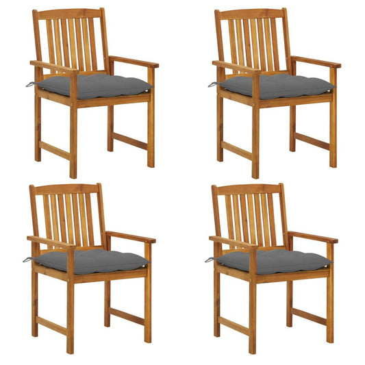 vidaXL Director's Chairs with Cushions 4 pcs Solid Acacia Wood 1200