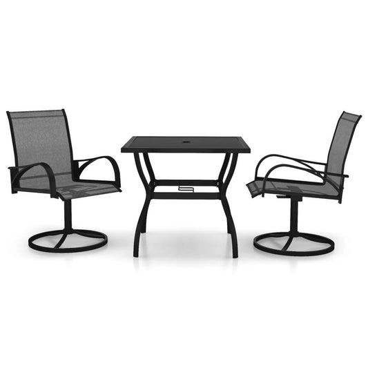 vidaXL 3 Piece Garden Dining Set Textilene and Steel 0281