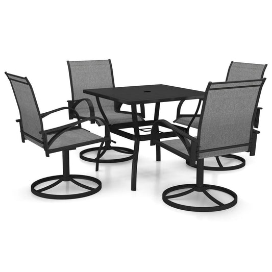 vidaXL 5 Piece Garden Dining Set Textilene and Steel 0282