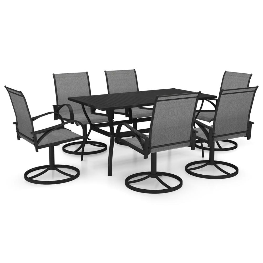 vidaXL 7 Piece Garden Dining Set Textilene and Steel 0284