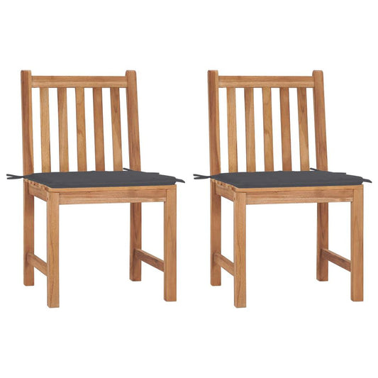 vidaXL Garden Chairs 2 pcs with Cushions Solid Teak Wood 2916