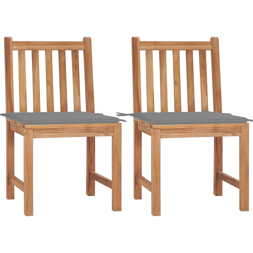 vidaXL Garden Chairs 2 pcs with Cushions Solid Teak Wood 2917