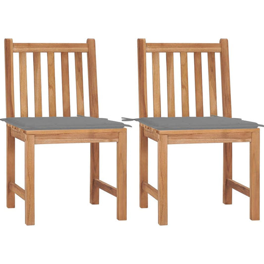 vidaXL Garden Chairs 2 pcs with Cushions Solid Teak Wood 2917