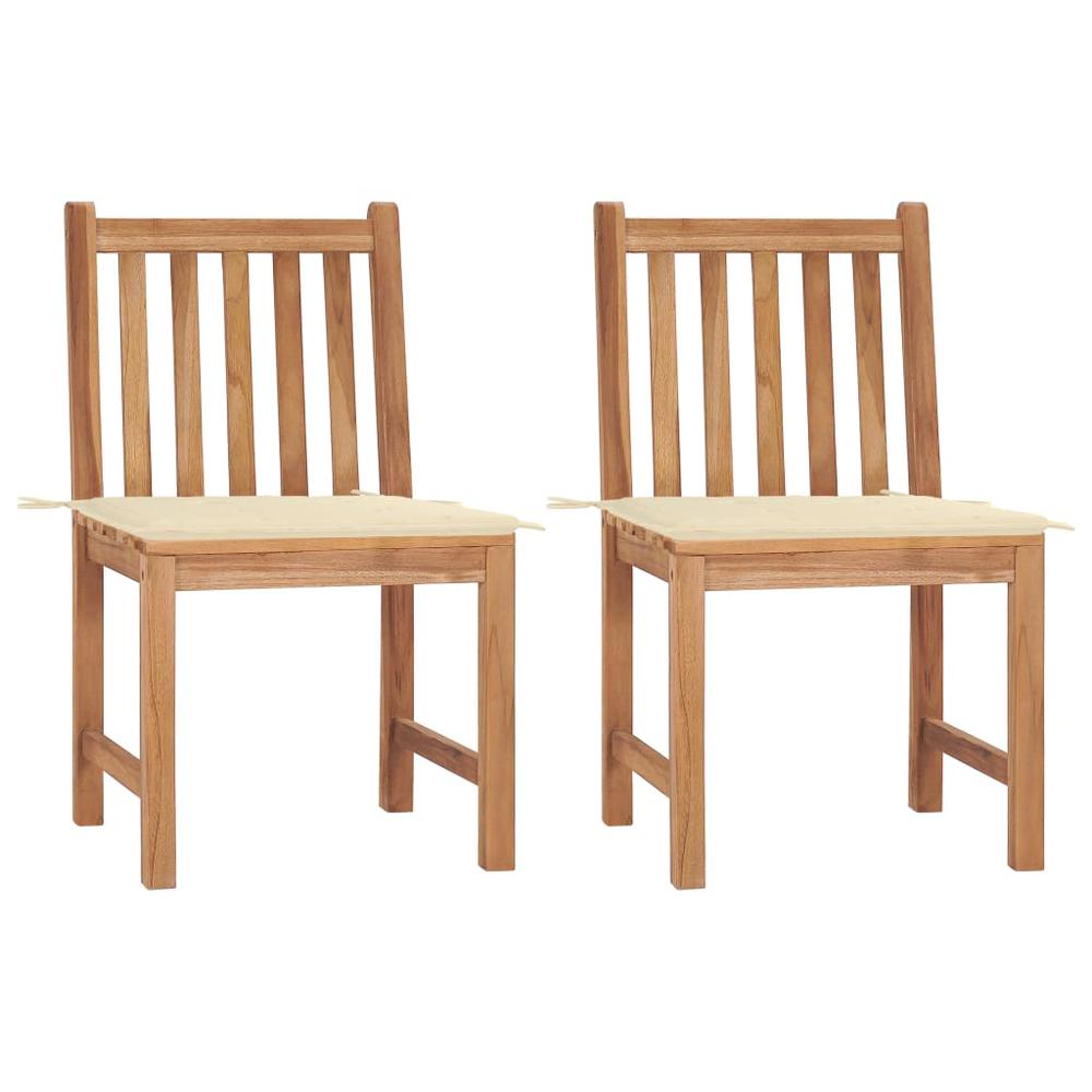 vidaXL Garden Chairs 2 pcs with Cushions Solid Teak Wood 2918