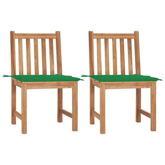 vidaXL Garden Chairs 2 pcs with Cushions Solid Teak Wood 2921