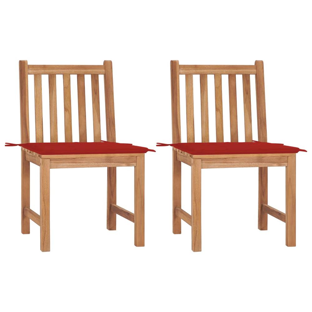 vidaXL Garden Chairs 2 pcs with Cushions Solid Teak Wood 2922